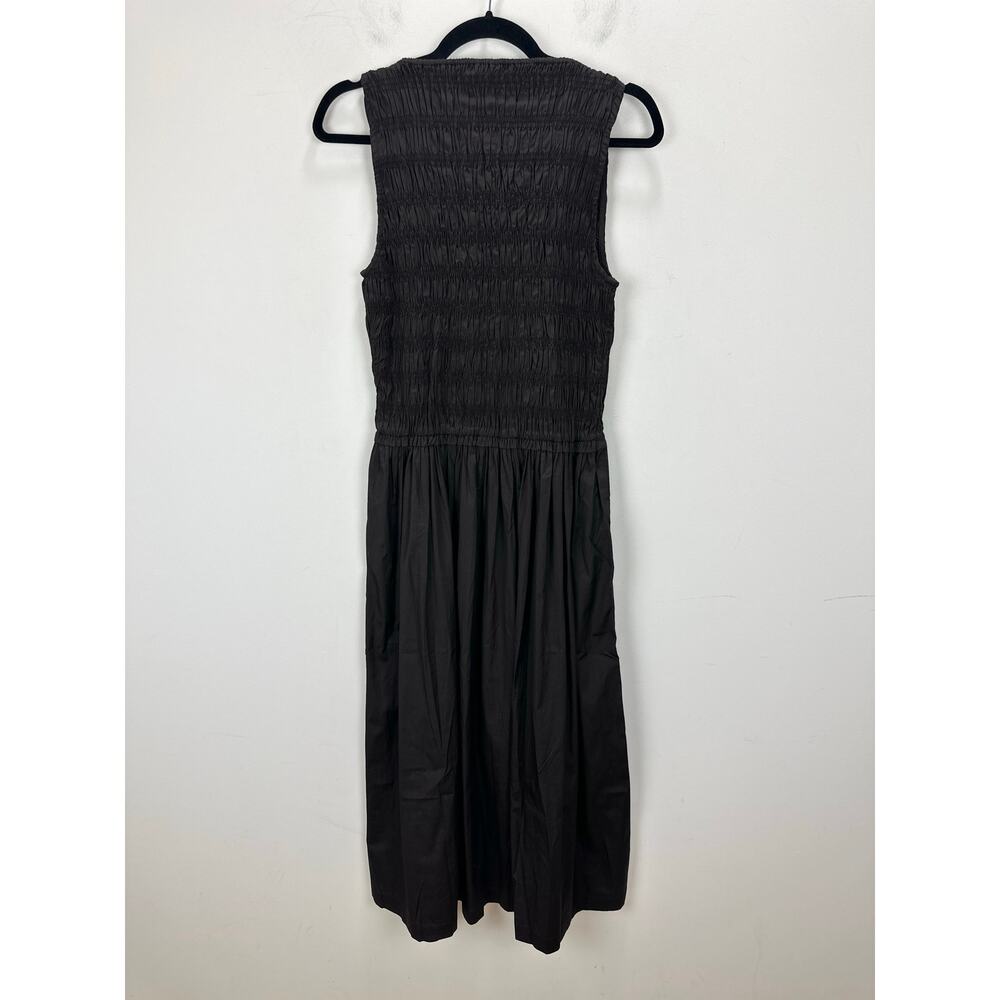 Madewell The Melody Smocked Midi Dress Cotton Molasses Brown A Line Small NWT - Picture 13 of 14